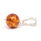 Baltic Amber Pendant Dark Cognac Color  Serling Silver 925
