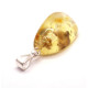 Yellow Baltic Amber Pendant with Sterling Silver 925