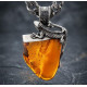 Exclusive 925 Sterling Silver "Lizard" Pendant with Massive Natural Baltic Amber