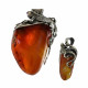 Exclusive 925 Sterling Silver "Lizard" Pendant with Massive Natural Baltic Amber