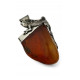 Exclusive 925 Sterling Silver "Lizard" Pendant with Massive Natural Baltic Amber