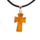 Cognac Color Baltic Amber cross Pendant