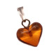Cognac Color Baltic Amber Heart Shaped Pendant