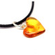 Cognac Color Baltic Amber Heart Shaped Pendant