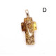 Green Baltic Amber Cross Pendant with Plant Inclusions