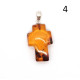 Baltic Amber Cross Pendant with 925 Sterling Silver Bail and Black Cord